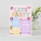 Invitation Lettre de Patch de Varsity de Preppy Retro Anniver (Debout devant)