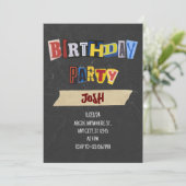 Invitation Lettre de rançon d'anniversaire vintage (Debout devant)