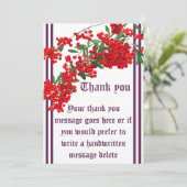 Invitation lettre de remerciement avec sorbier (Debout devant)