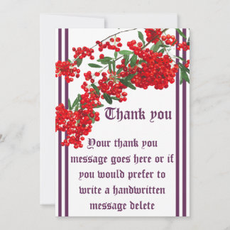 Invitation lettre de remerciement avec sorbier