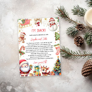 Invitation Lettre de Retour de Noël Je Suis de Retour