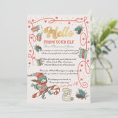 Invitation Lettre de retour Elfe de Noël (Debout devant)