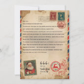 Invitation Lettre de Santa par Avion Vintage | Personnalisée (Devant)