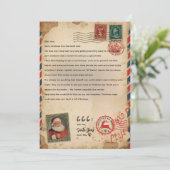Invitation Lettre de Santa par Avion Vintage | Personnalisée (Debout devant)