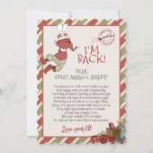 Invitation Lettre d'elfe "Je suis de retour" pour l'invitatio (Devant)