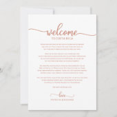 Invitation Lettre d'Itinéraire mariage Weekend Rose Gold (Devant)
