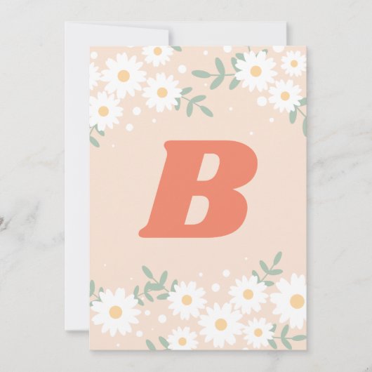 Invitation Lettre do-it-yourself Retro Daisy Numéro Bunting I (Devant)