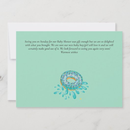 Invitation Lettre Donut Fun Blush Rose Sage Green MERCI (Dos)