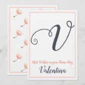 Invitation Lettre du jour de la Saint-Jean V Monogramme (Devant / Derrière)