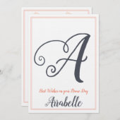 Invitation Lettre du jour du Saint's Day A Monogramme (Devant / Derrière)