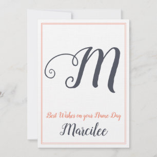 Invitation Lettre du jour Saint's Day M Monogramme