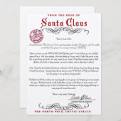 Invitation Lettre du Père Noël (Devant / Derrière)