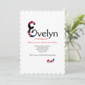 Invitation Lettre "E" (Ajouter Tout Prénom Avec Lettre E) (Debout devant)