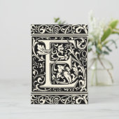 Invitation Lettre E Monogramme médiéval Art Nouveau (Debout devant)