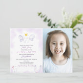 Invitation Lettre Fée aux dents pourpres avec photo (Debout devant)