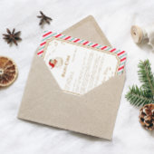 Invitation Lettre festive à rayures du Père Noël