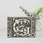 Invitation Lettre G Monogramme médiéval Art Nouveau (Debout devant)