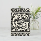 Invitation Lettre G Monogramme médiéval Art Nouveau (Debout devant)