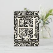 Invitation Lettre H Monogramme médiéval Art Nouveau (Debout devant)