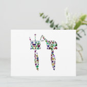 Invitation Lettre hébraïque 'CHET' faite de diamants et de pi (Debout devant)