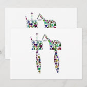 Invitation Lettre hébraïque 'CHET' faite de diamants et de pi (Devant / Derrière)