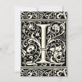 Invitation Lettre I Monogramme médiéval Art Nouveau (Devant)