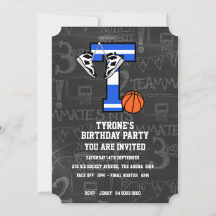 Invitation Lettre initiale de basketball personnalisée T
