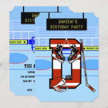 Lettre initiale personnalisée D Hockey sur glace