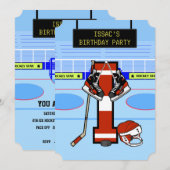 Invitation Lettre initiale personnalisée I Hockey sur glace (Devant / Derrière)