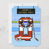Invitation Lettre initiale personnalisée Q Hockey sur glace (Devant)