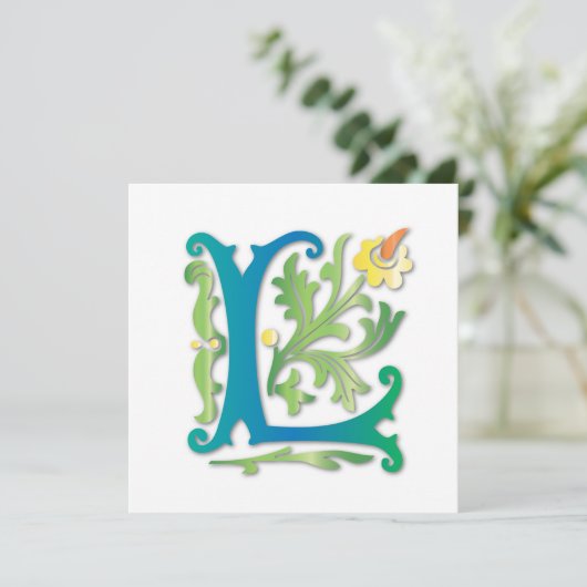 Invitation Lettre L Monogram Fleur de lis (Debout devant)