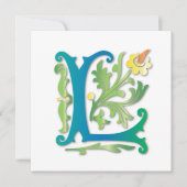 Invitation Lettre L Monogram Fleur de lis (Devant)