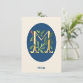 Invitation Lettre M Monogram Fleur de lis (Debout devant)