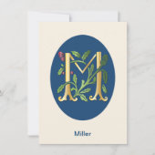 Invitation Lettre M Monogram Fleur de lis (Devant)