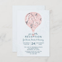 Lettre main Rose Hot Air Balloon Réception de mari