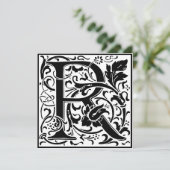 Invitation LETTRE MONOGRAPHIQUE Florale William Morris R (Debout devant)