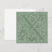 Invitation LETTRE MONOGRAPHIQUE Florale William Morris X (Devant / Derrière)