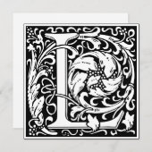 Invitation LETTRE MONOGRAPHIQUE L Art Nouveau Floral (Devant / Derrière)