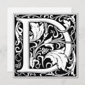 Invitation LETTRE MONOGRAPHIQUE MONOGRAPHIQUE Art Nouveau Flo (Devant / Derrière)