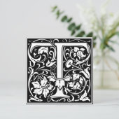 Invitation LETTRE MONOGRAPHIQUE T Florale Art Nouveau (Debout devant)