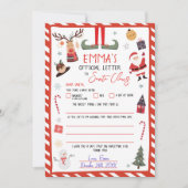 Invitation Lettre officielle au Père Noël (Devant)