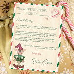 Invitation Lettre officielle mignonne de père Noël northpole<br><div class="desc">C'est une lettre officielle vintage,  verte et rouge,  de père Noël. Où vous pouvez facilement ajouter le nom de vos enfants et ajuster l'histoire à elle/lui. Il est également très mignon,  ce qui en fait un cadeau parfait de remplissage de boîte de veille de Noël.</div>
