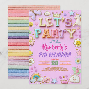 Invitation LETTRE Patchs Preppy Chenille Stickers Anniversair