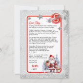 Invitation Lettre père Noël et Reindeer du Père Noël à l'enfa (Devant)
