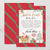 Invitation Lettre personnalisée de Père Noël (Devant / Derrière)