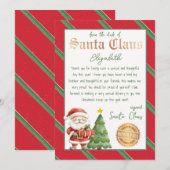 Invitation Lettre personnalisée de Père Noël (Devant / Derrière)