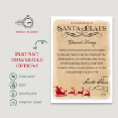 Invitation Lettre personnalisée de Père Noël Christmas Imprim