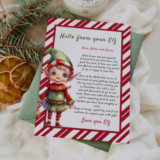 Invitation Lettre personnalisée d'Elf Christmas