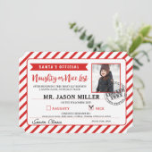 Invitation Lettre personnelle du Père Noël Naughty ou Nice (Debout devant)