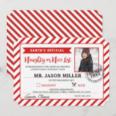 Invitation Lettre personnelle du Père Noël Naughty ou Nice (Devant / Derrière)